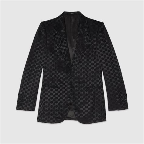 Veste habillée en coton et viscose GG en noir 